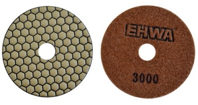 Алмазные гибкие шлифовальные круги EHWA Hexagonal Pads 7-STEP №3000 D100
