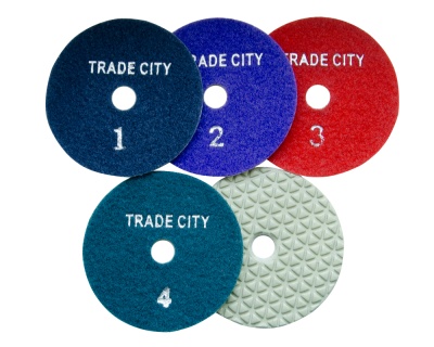 Алмазные гибкие шлифовальные круги Треугольник Pads 5-STEP D100 комплект