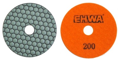 Алмазные гибкие шлифовальные круги EHWA Hexagonal Pads 7-STEP №200 D100