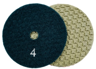 Алмазные гибкие шлифовальные круги КРЕСТИК Pads 5-STEP №4 D100